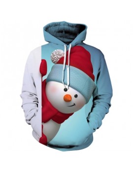 Kangaroo Pocket Snowman 3D Print Christmas Hoodie