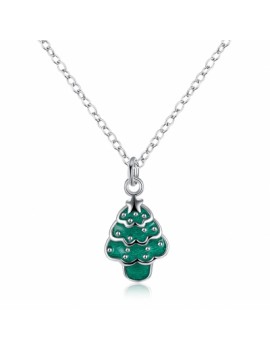 Another Silver Christmas Theme - Green Christmas Tree Necklace